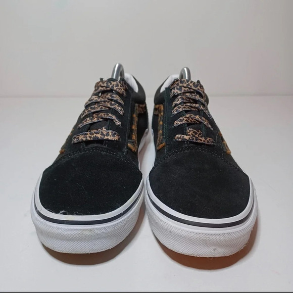 VANS OFF THE WALL OLD SKOOL GIRLS KIDS BLACK CHETAH SUEDE SKATER SHOES SIZE 5 - Picture 5 of 9